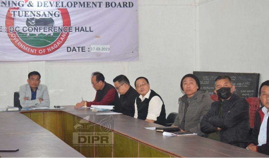 DC & Vice Chairman Tuensang DPBD, Nokchasashi chairing the DPDB meeting at DC's Conference Hall, Tuensang on March 17. (DIPR Photo)